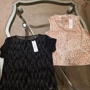 Calvin Klein Black and Animal Print Tops
